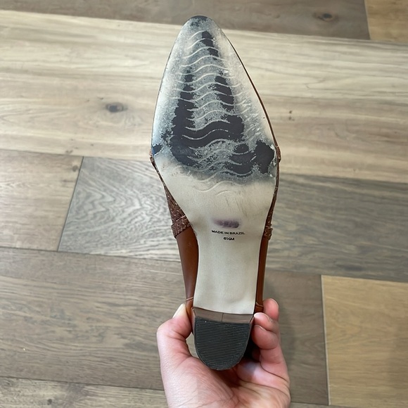 Matisse Tan Braided Cutout Leather Ankle Boot Heel Size 6.5 - Picture 13 of 16